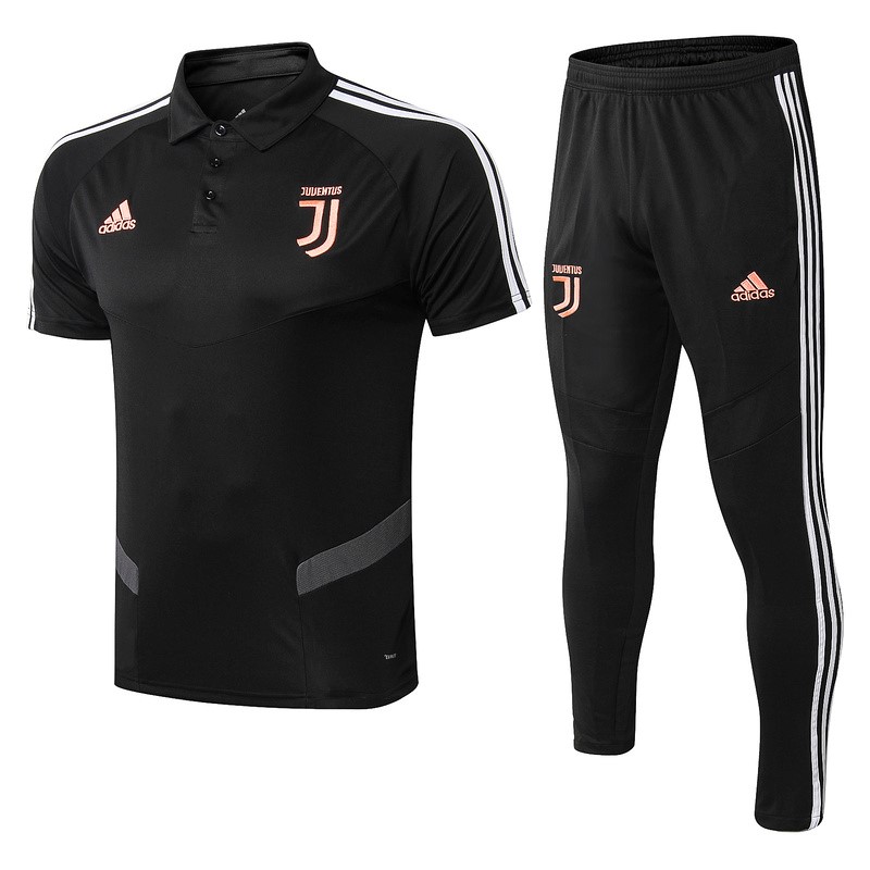 Polo Juventus Conjunto Completo 2019/20 Negro Naranja